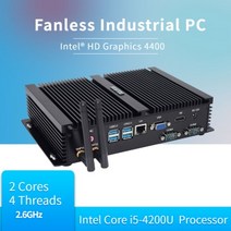 [해외] 팬리스 산업용 미니 PC I5 72U I3 55U I3 71U 미니 컴퓨터 2 RS232 COM VGA HD, 4GB RAM 128GB SSD i3 7100U