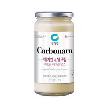 청정원 저녁메뉴추천 베이컨&크림 까르보나라 파스타소스 2-3인분 350g 스파게티 어린이간식 자취음식 가정간편식, 1개
