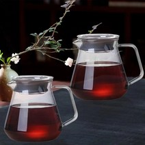 커피 주전자 휴대용 포트 교체 붕규산염 드립 차 서버 투명 기기 내열성 유리 공유, [01] 300ml