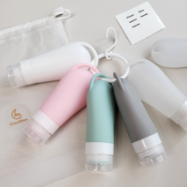 코지글로우 수영장 실리콘 공병 고리형 여행용 용기 휴대용 화장품 샴푸 캠핑, 3P, 60ml, 불투명(랜덤색상)
