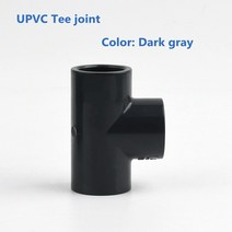 PVC배관자재 1Pc I.D 20 ~ 63mm 다크 그레이 UPVC 직접 90도 팔꿈치 수족관 정원 관개 티 워터 튜브 조인트, 08 Tee_01 20mm