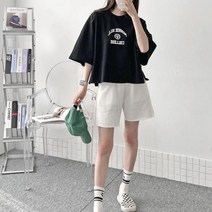 옷자락 [옷자락] 여자 면반바지 밑단 컷팅 프레피룩 숏팬츠