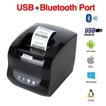 택배송장프린터 송장출력기 운송장 QR코드 바코드 80mm POS 슈퍼마켓 블루투스, 365B 블루투스 USB, 영국 플러그