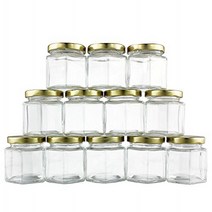 4-Ounce Hexagon Glass Jars (12-Pack) One Dozen 4 Oz Hex Jar Bulk for Party Favors Preserves Spice, 1