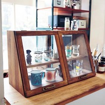 더블에스몰 레트로 감성 엔틱 원목 장식장 우드 쇼케이스, 옵션2