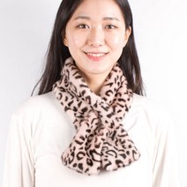 쁘띠 레오파드 퍼 머플러 겨울 호피 여성 목도리 털