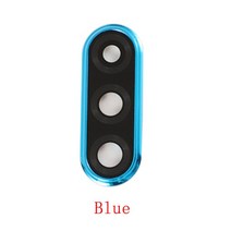 카메라 렌즈 스마트폰 가리개 악세사리 프레임 홀더가있는 후면 카메라 렌즈 유리 Huawei P30 Lite 교체 부품 용 후면 하우징 커버, 파란색