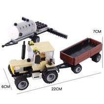 소형트렉터 MOC 시티 엔지니어링 차량 빌딩 블록 피규어 지게차 트럭 트랙터 미국 스피드 보트 제설기 모델 자동차 벽돌 DIY 완구 선물, 7.YELLOW