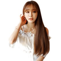 하이유니 긴생머리 여자 부분 헤어 피스 스트레이트 붙임머리 가발 1피스, 네츄럴블랙 / 60cm