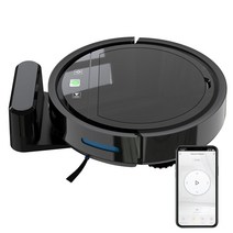 RUN Home WIFI 스마트 로봇청소기 + 자동 충전 클린스테이션, 블랙