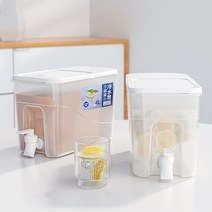 코크 냉수 음료수 디스펜서 물통 4L, 화이트