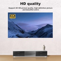 4k HD 휴대용 Foldable 영사기 피복 169 가정 극장 영화 스크린 스티커 침실 반대로 빛 사려 깊은 투상 커, 03 84 inch