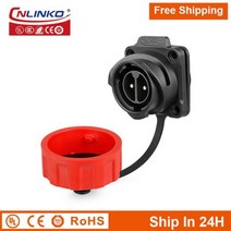 Cnlinko YM24 M24 항공 2pin 전기 플러그 소켓 와이어 조인트 전원 커넥터 마린 솔라 마이닝 트랙터, 01 CHINA, 08 Male Flange Socket, 01 패널 커넥터 + 01 2P