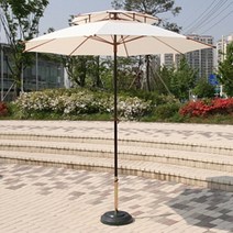[단품구성] 한국파라솔 국산 FRP 카본 2단 파라솔 직접세트구성 - 테이블 및 의자 물통받침대는 추가로 구매하셔야 됩니다, 36. 카본(우드색상) 2700mm 파라솔[녹색]