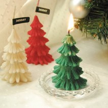 [바보사랑] 메리 크리스마스 트리 캔들, 색상:레드(블랙체리)