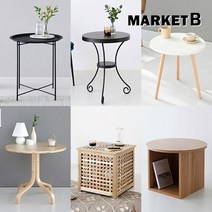 마켓비 사이드테이블 철제 원목 보조 간이 미니 침대옆 소파 소형 MK0014, NETUD-단색