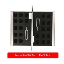 알루미늄 저장 상자 가방 메모리 카드 케이스 홀더 지갑 나노 SIM 및 핀, CHINA, 03 Silver