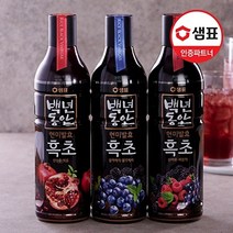 샘표 백년동안 프리미엄 흑초 900ml 2+2 골라담기, 02_산머루복분자2+산수유석류2, 상세설명 참조