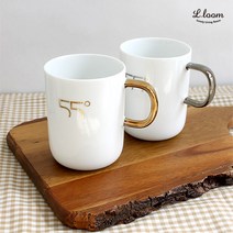 골드 손잡이 머그 350ml, 골드+블랙 2p세트