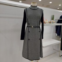 [막스카라] 벨티드 버튼 포인트 원피스 M24QKO351ME