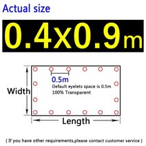 비닐천막 투명 테라스 그늘막 0.3mm 두께 PVC 방수포 99.99% 소프트 방수 천 발코니 캐노피, 0.4x0.9m