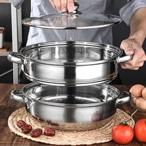 화목보일러 가정용화목보일러 가정용전기보일러가정용 스테인레스 스틸 스티머 냄비 28cm, 한쪽 귀