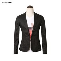 슬림핏 린넨 원버튼 자켓