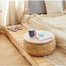 [라탄스툴] 플렌테리어 우드 홈인테리어 원형스툴 좌식테이블, D50-H15