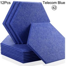 방음벽 방음 스펀지 차음제 흡음제 녹음실 벽간소음 방음공사 작업실 방음판, Small Hexagon, 42--Telecom Blue, 0.8cm Medium Density