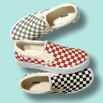발편한슬립온 키높이슬립온 커플신발 체커 캔버스