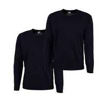 남성용 기능성 스포츠 긴팔라운드 2p, 2XL 네이비