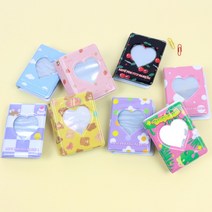 1단 하트 미니 콜렉트북 8종 포토카드 앨범 포카 콜북 포켓 사진첩 포토북 귀여운 컬러 기념일 선물, 퍼플플라워