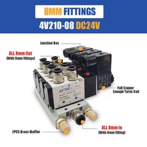 족궁보조구 솔레노이드 밸브 다중 방향 콤비네이션 V 매니 폴드 스테이션 DCV ACV 피팅 포함 포트 위치, [06]  Stations, [11] DCV mm fittings