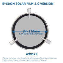 EYSDON 태양 복합 필름 필터 업그레이드 버전 천체 망원경 지원 범위 84 ~ 110mm 태양 관측-90573, 한개옵션0