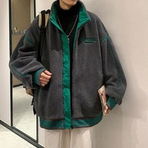 캐주얼패션 양모 야구 재킷 남성용 겨울 솔리드 지퍼