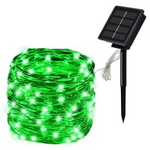 태양 문자열 조명 정원 방수 야외 장식 웨딩 구리 와이어, [08] Green, [08] 32M300LED