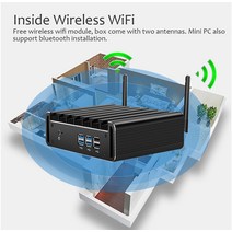 BEBEPC미니인텔코어i7-7500Ui5팬리스컴퓨터 300M와이파이HDMI윈도우4K오피스, 04Corei37100U_028GBRAM128GBSSD