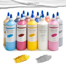 지누아트 아크릴물감 대용량 500ml 전문가용 아크릴물감세트, 연두