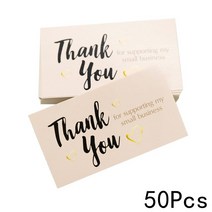 초대장 카드 50 개 감사 카드 주문 주셔서 감사합니다 찬양 레이블 소규모 비즈니스 상점 선물 인사말, 01 Pink-A