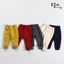 유콩이 기모 워싱 포인트 바지 / 유아 아동 어린이집 유치원 등원룩 / 남아 여아 무릎보호 겨울 시보리 바지 / 실내복