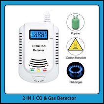 최신 2 in 1 led 디지털 가스 누출 경보 일산화탄소 감지기 음성 경고 센서 홈, 공동 및 가스 감지기