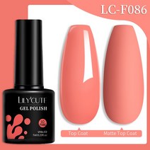 네일아트 LILYCUTE 7ml 베이스 젤 매니큐어 밝은 색상 반영구 흡수 UV LED 강화 네일 아트 닦을 필요 없는 탑 코트, 91 LC-F086