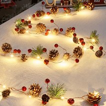 크리스마스트리 하얀 조명 장식 크리스마스 미니트리 25cm 80cm, Pine cones 20LED 2M