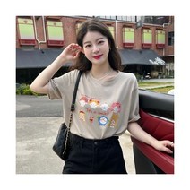 핑크반팔티 루즈핏 유니크 하이틴룩 탑