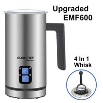 우유데우는기계 우유거품기 ELEKCHEF-4 in 1 커피 우유 거품기 자동 워머 냉온 라떼 카푸치노 초콜릿 단백질 파우더, EMF600_NOK