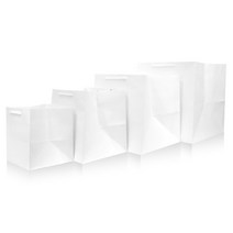 두꺼운 고급 도시락 쇼핑백 무지 화이트 50P, 무지 화이트 도시락_ 소 50P