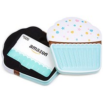 생일 선물 상자에 담긴 amazon.com 기프트 카드(다양한 디자인), 500, 생일 컵케이크 깡통