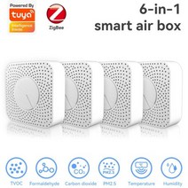 Tuya Wifi/Zigbee 스마트 에어 박스 CO2 공기 품질 모니터 온도 습도 측정기 센서 VOC 가스 감지기 APP 자동화 알람 앱스트, 4pcs 2