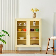 모던하우스 강남점 가구 데일리 철재 유리도어 다용도 수납장 W800(옐로우) CF0523002, 옐로우