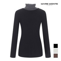 마레몬떼 여성 배색 폴라넥 티셔츠 M202MTS05P0